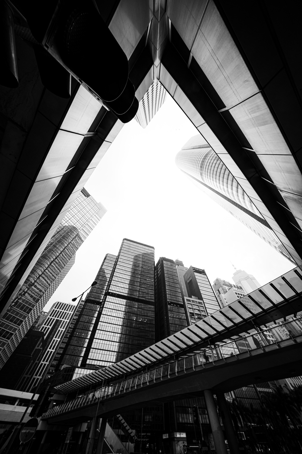 The Hong Kong Corporate Buildings (black and white)