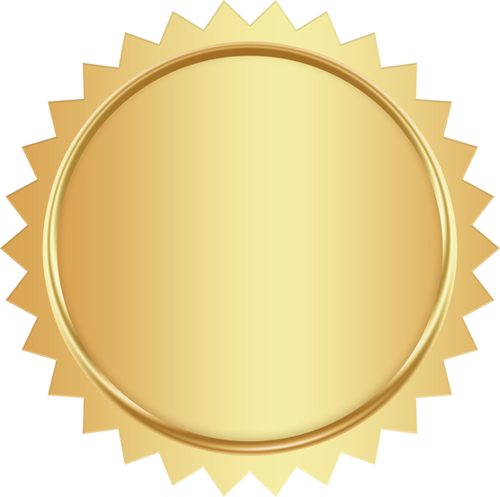 Gold Badge. Gold Seal Stamp.